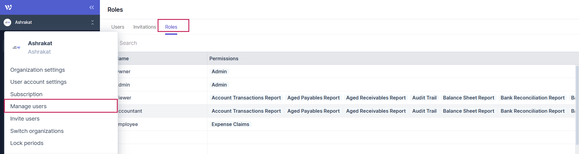Managing Role Permissions
