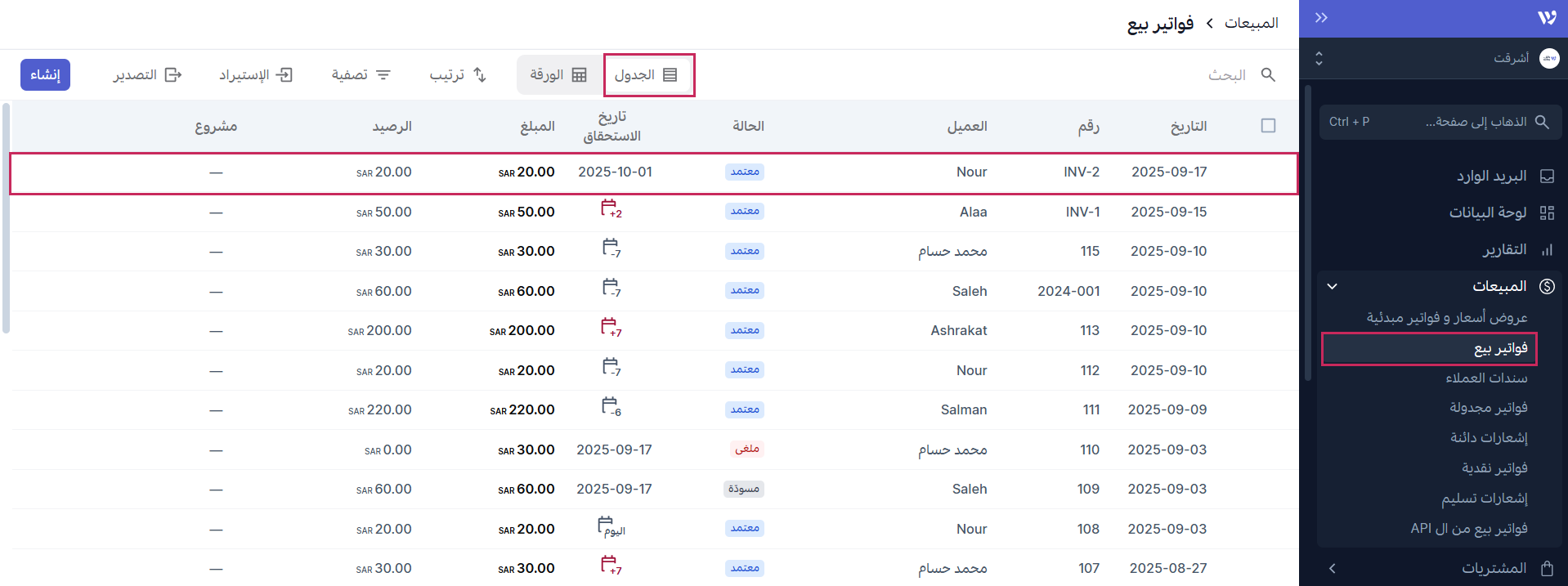 خطوات إلغاء فاتورة