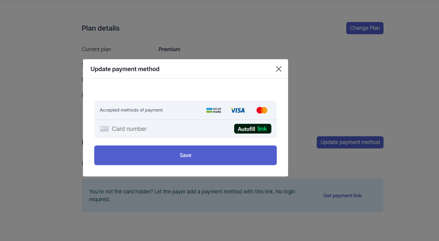 Enter your new card details 