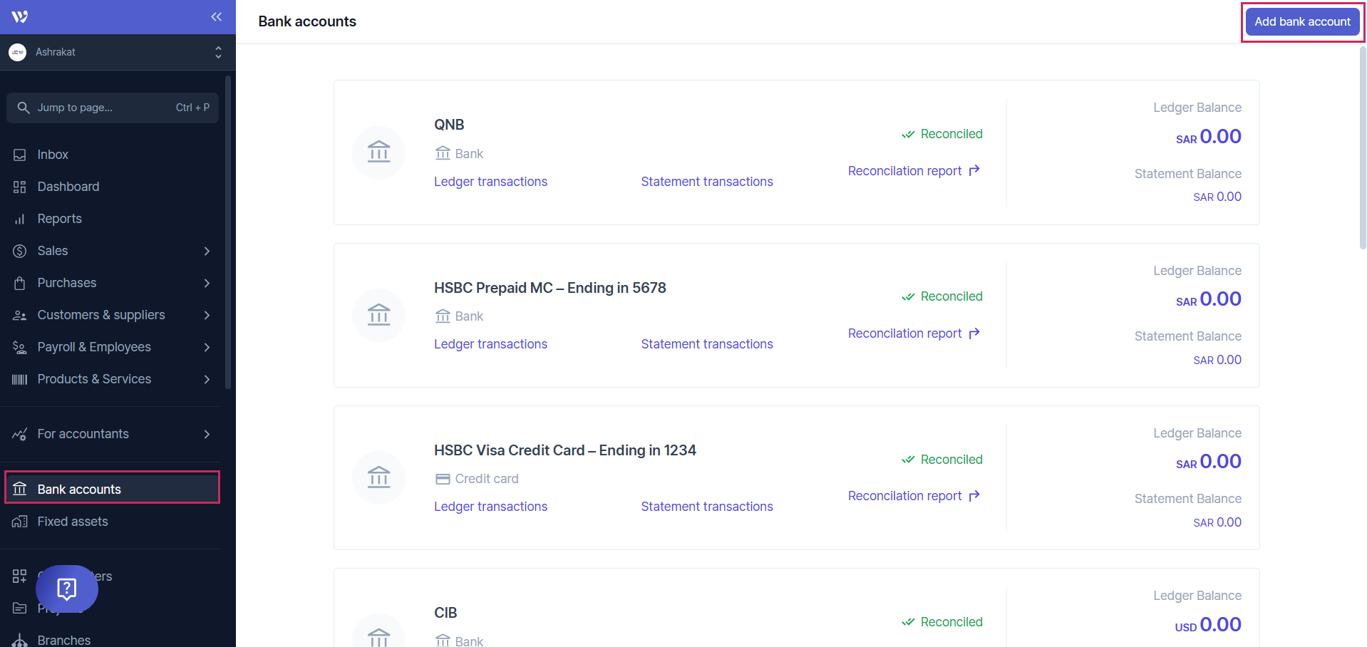 Adding a Bank Account