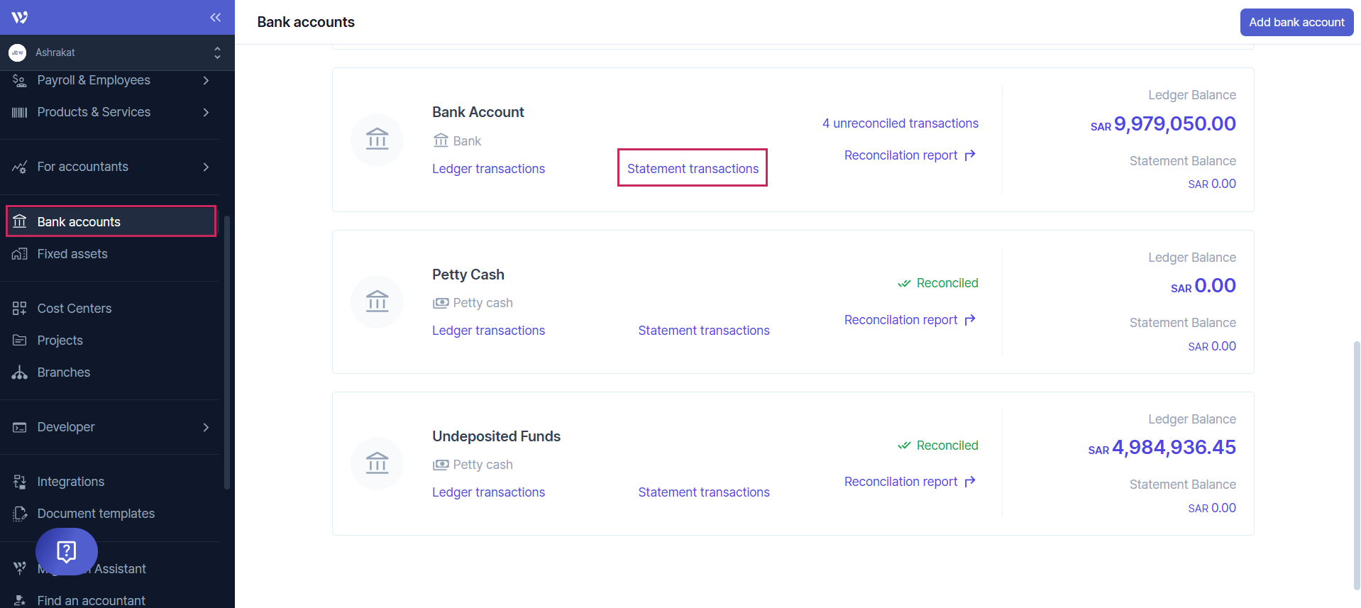Reconciling with Transactions Already Recorded in Your Accounts
